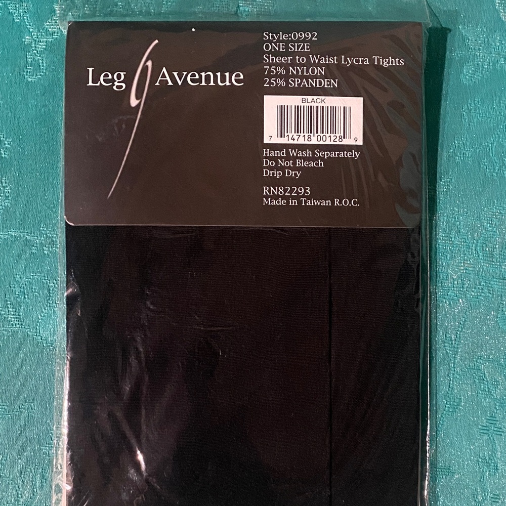 Leg Avenue Black Sheer Lycra Tights BLACK